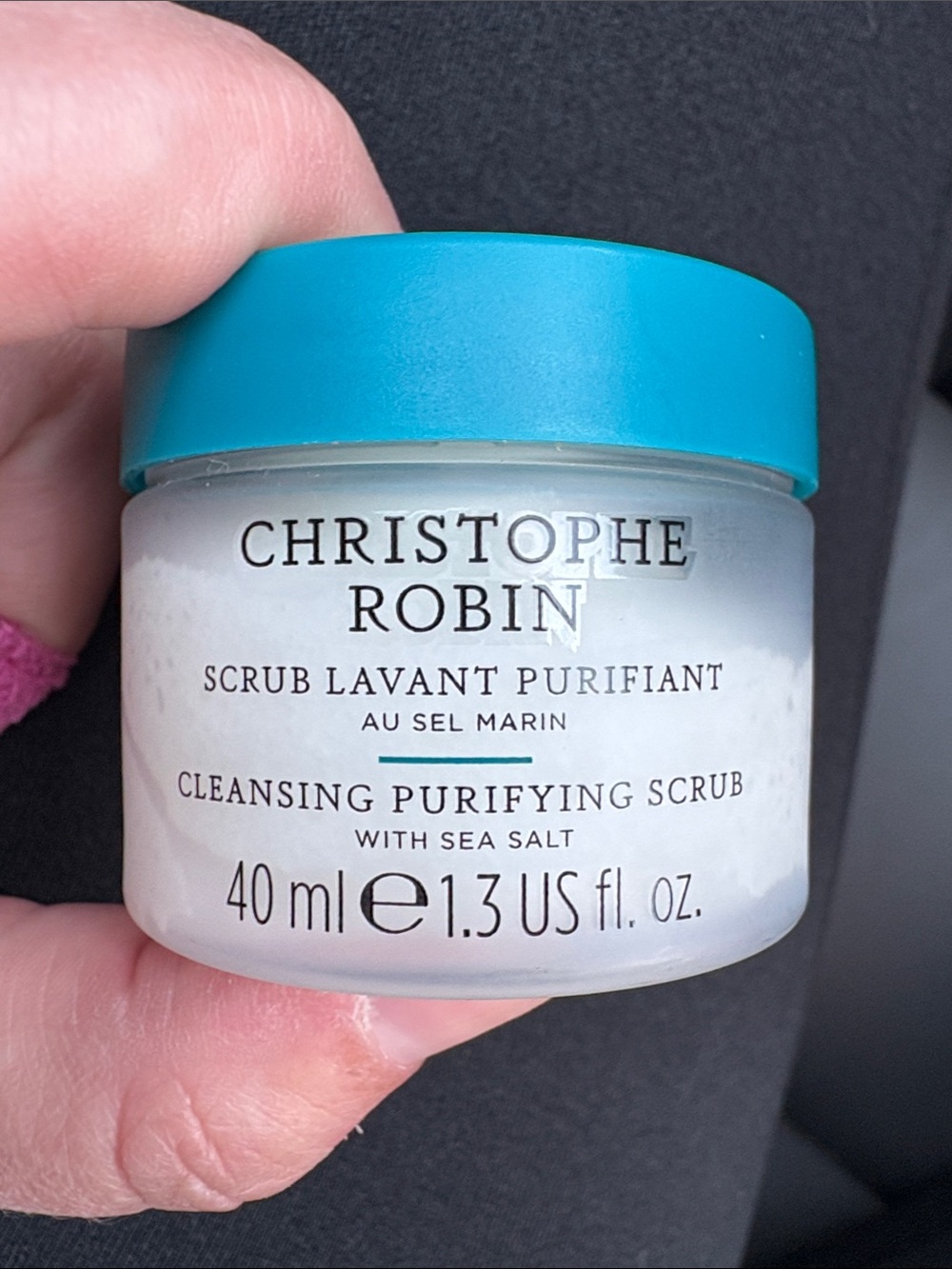 Christophe Robin Cleansing Purifying Scrub with Sea Salt - Teal & White